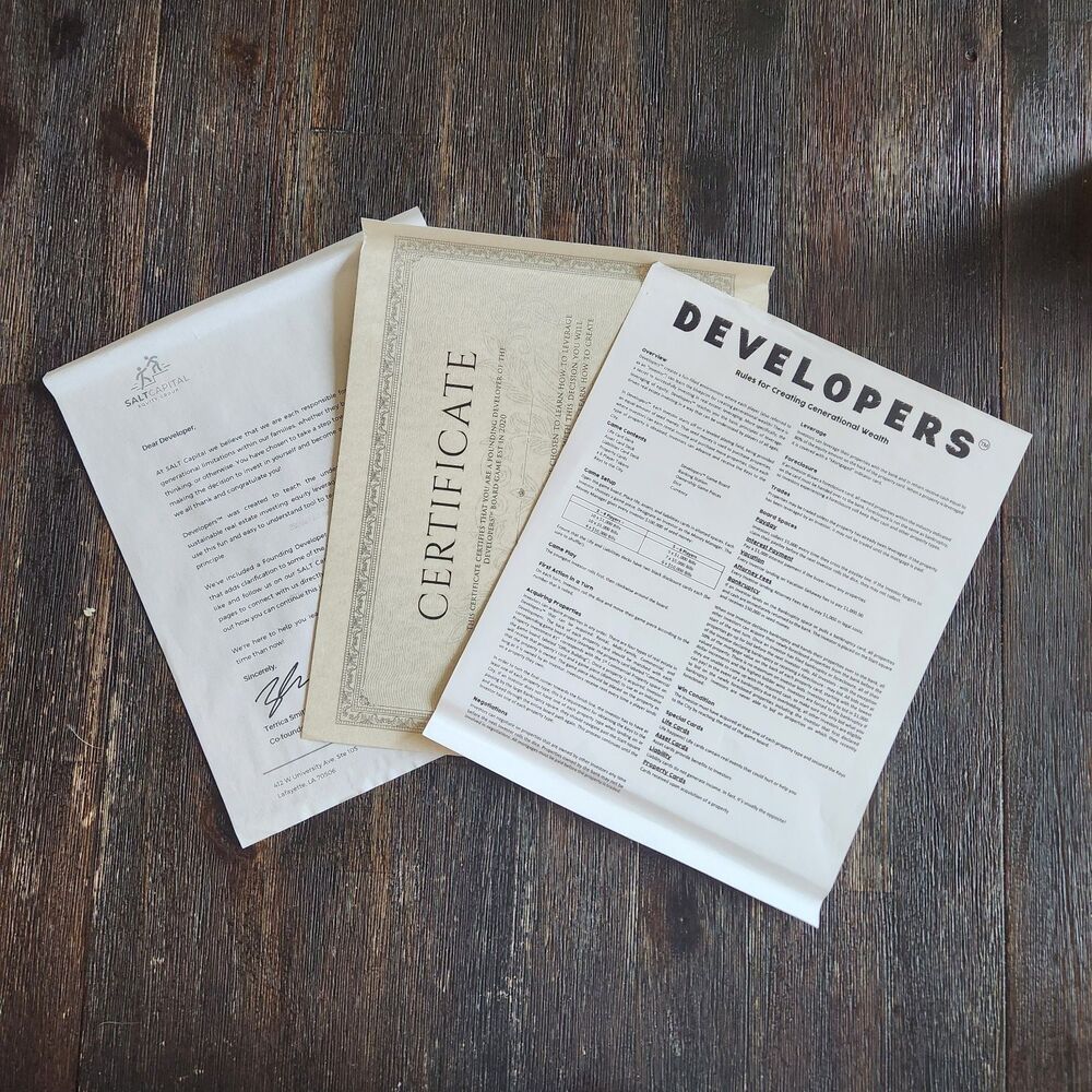 Developers Board Game Teach Generational Wealth Real Estate Complete + Bonus - Picture 8 of 10